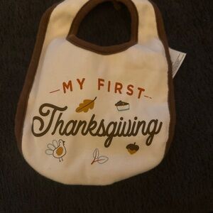 Carter's Cream and Brown Baby Bib